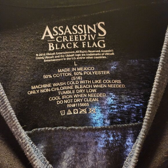 Vintage Gaming Long Sleeve T-shirt Assassin's Creed IV Size Large - Picture 4 of 4